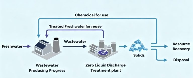 A simple zero liquid discharge process diagram