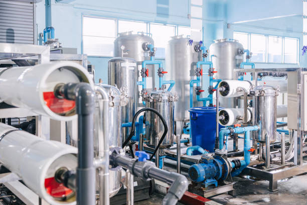 Water purity filtering system in drinking water plant