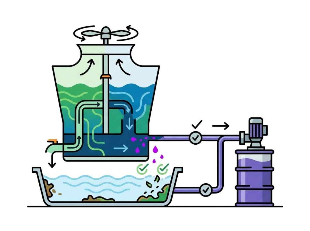 Biocides in cooling tower water treatment