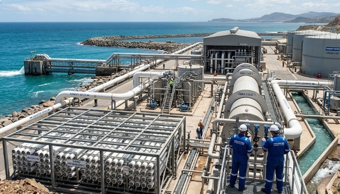 Industrial seawater desalination plant