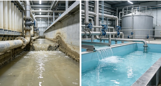 Clarified Water in Industrial Water Pretreatment Plant