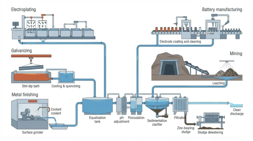 Industrial Sources of Zinc Wastewater