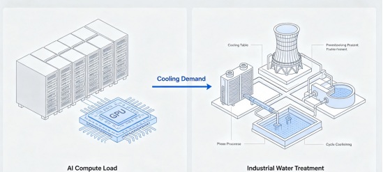 Industrial water treatment systems for AI data center cooling towers