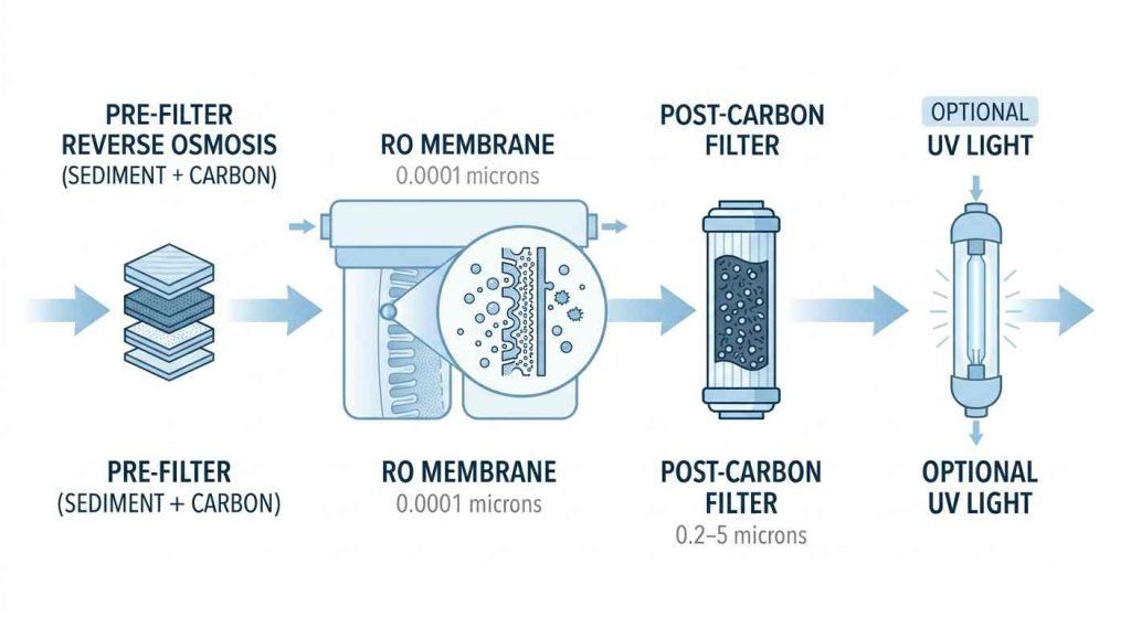 multi-stage reverse osmosis water filtration system