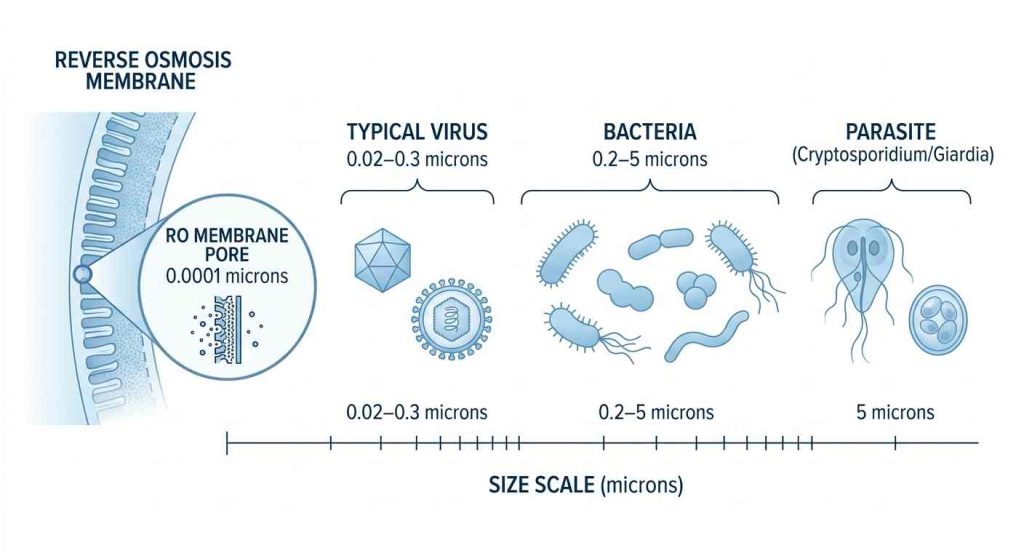 reverse osmosis membrane pores